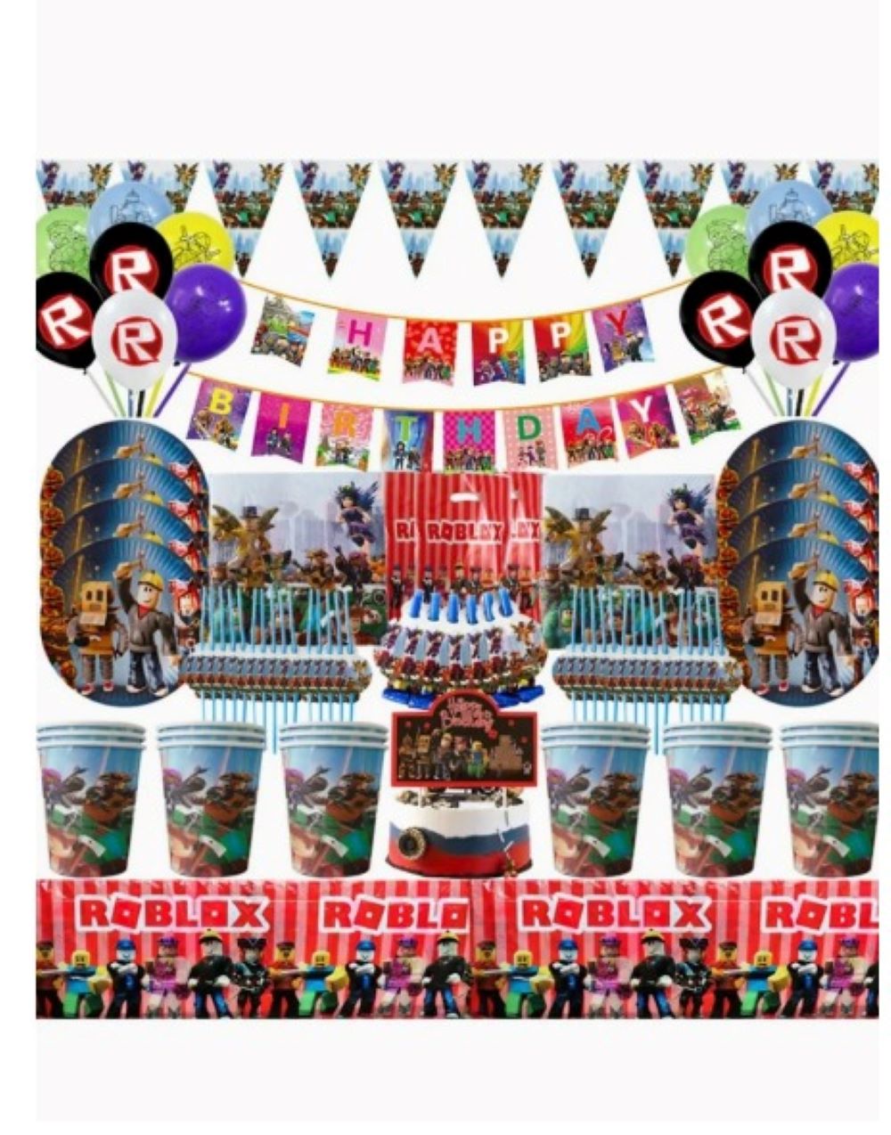 Roblox Birthday Party Decorations for Boys & Girls , Big Set decorations for 16 Guests1.jpeg