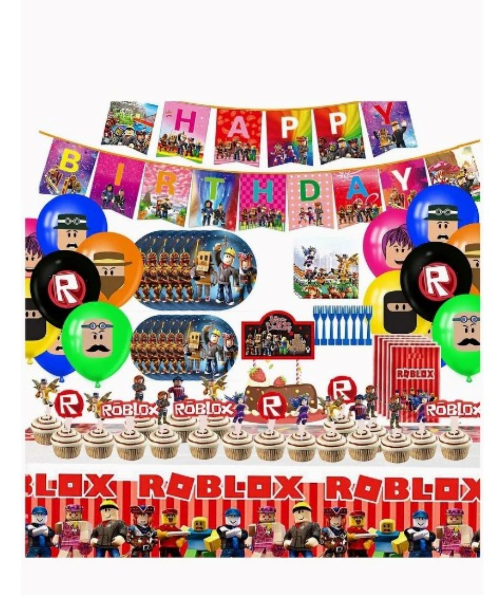 Roblox Birthday Party Decorations for Boys & Girls , Big Set decorations for 16 Guests2.jpeg