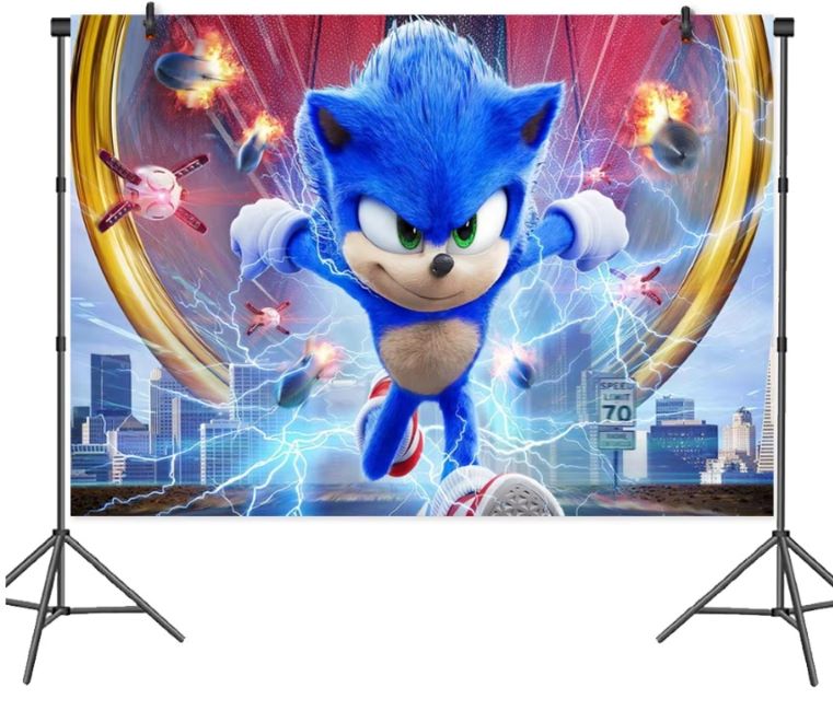 sonic the hedgehog party backdrop banner