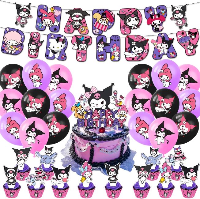 Kuromi Birthday Party Set -tamona party supplies-1