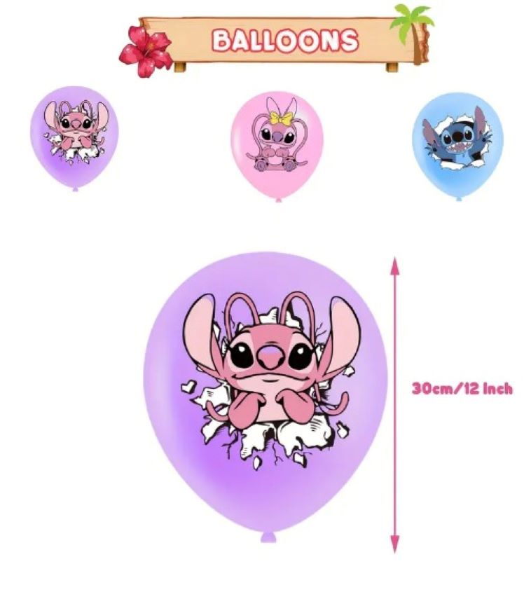 Lilo & Stitch Pink Set Balloons For Girls